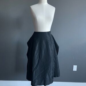 Tsunoda Paris Black Layered Midi Skirt Romantic Draped Glam Old Money Parisian